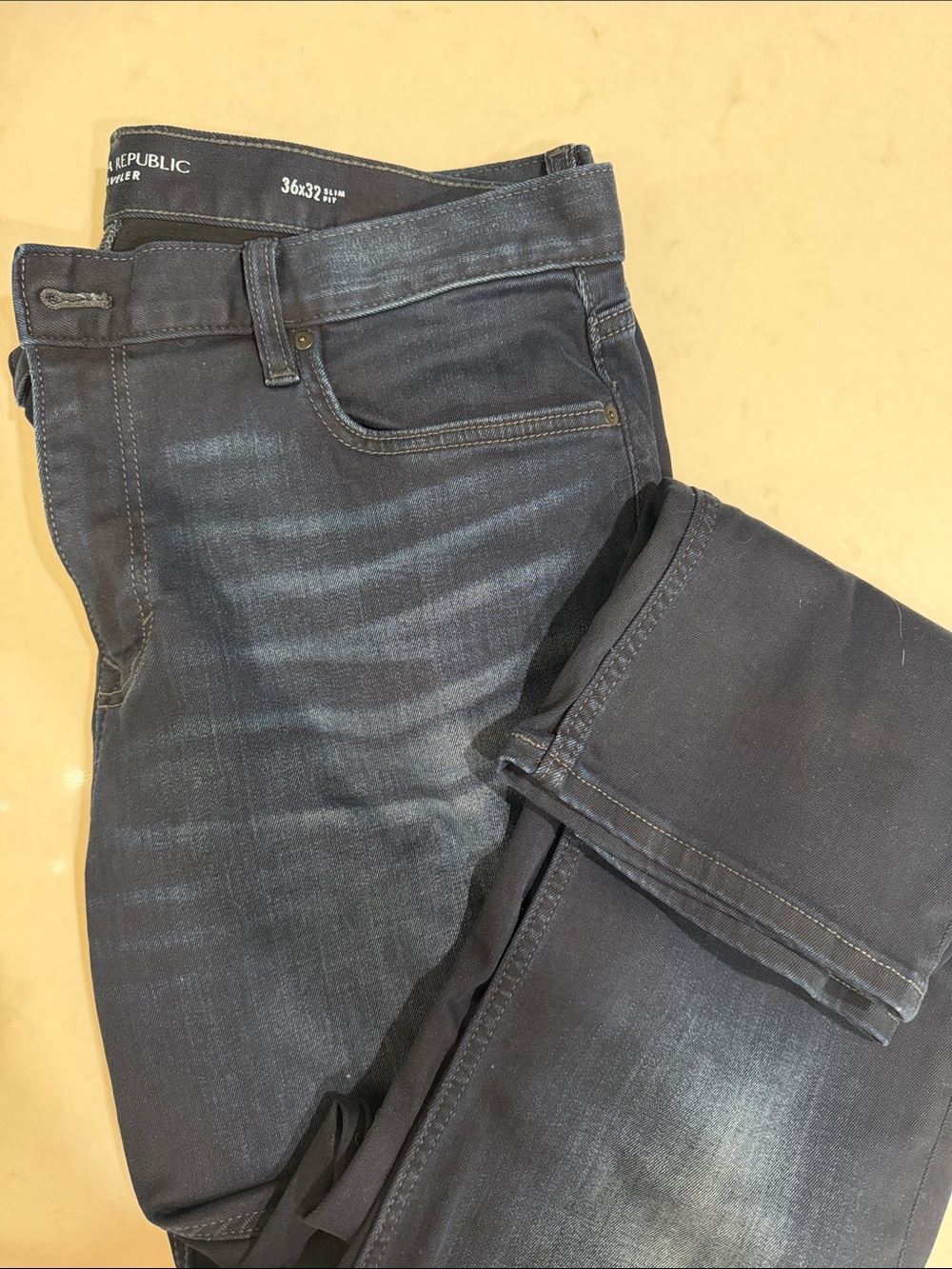 Banana Republic Men's Slim Jeans in Dark Blue Wash